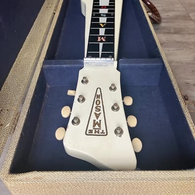 Mason lap steel 1953 white with Gibson Moderne headstock style shape 1953 - White image 9