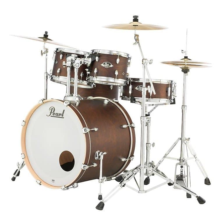 Pearl Export Lacquer Bass Drum 18x16 (w/Mount) Satin Brown image 1