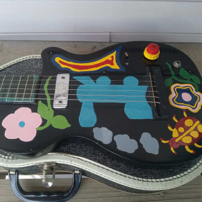 Vintage 1955 Harmony H-42 Stratotone Newport Electric Guitar w/ Case! Psychedelic Paint Job! image 4