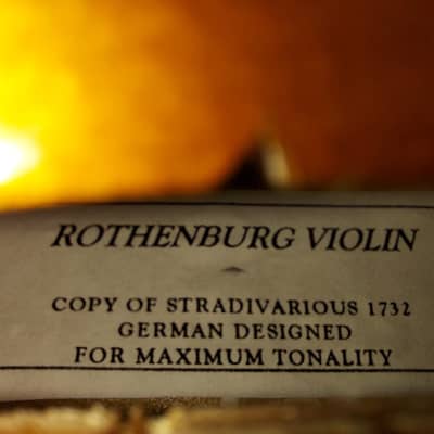 Rothenburg Stradivarius Copy Sized 4/4 violin, Germany, Vintage, with case & bow image 2