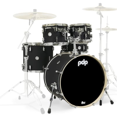 PDP Concept Series 5-Piece Maple Shell Pack - 10/12/16/22/14 - Satin Black image 1