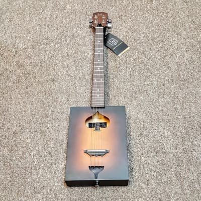 CASK Firkin Series Cigar Box 4-string Acoustic Guitar by JN Guitars, includes gig bag image 2