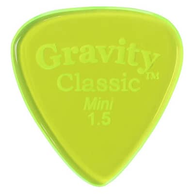 Gravity Picks Classic Mini Polished Pick, 1.5mm, Florescent Green image 1