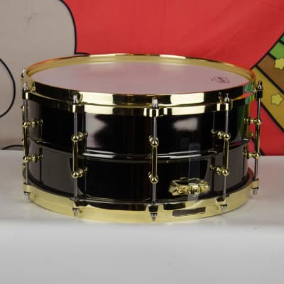Used Ludwig 14" x 6.5" Black Beauty LB417BT, Brass Tube Lugs, P86 Throwoff & Diecast Hoops image 4