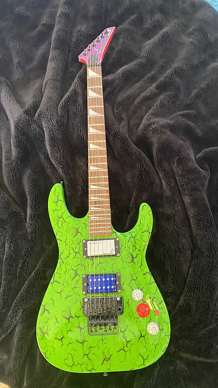 Custom Jackson Guitar with Green Crackle Finish, Kill Switch, | Reverb