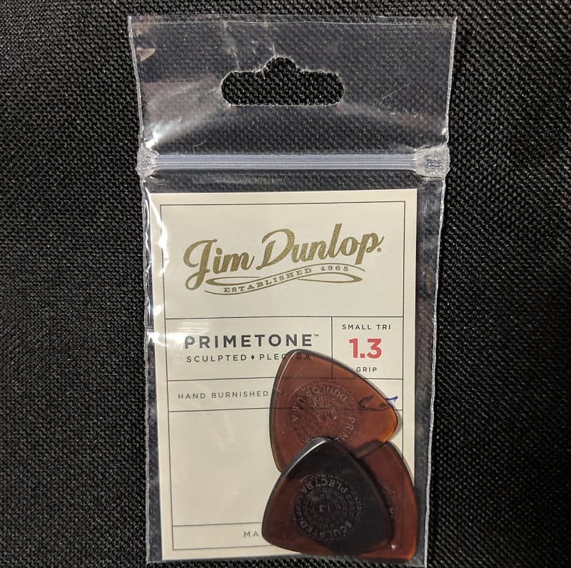 Dunlop Primetone Small Tri 1.3 Grip 3 Pack Guitar Picks Hand Burnished 516P1.3 image 1