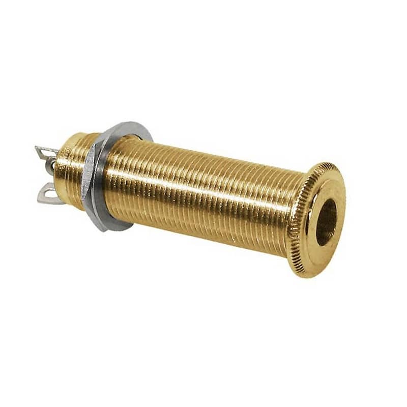 Switchcraft Stereo Barrel Jack Gold Reverb