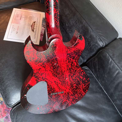 Washburn USA Custom Shop Scott Ian's "Murder Weapon" #2 SG Signed w/ COA Tony Iommi pickup Black\Blo image 6