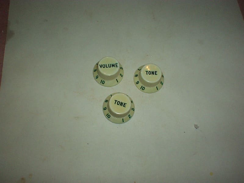 Strat green font knobs Reverb