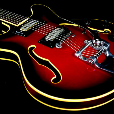 HARPTONE 420 1969 2-Tone Cherryburst.  This is a Standel guitar rebranded.  Built by SAM KOONTZ. image 25