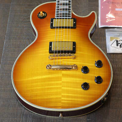 2007 Gibson Custom 1968 Les Paul Custom F Reissue Electric Guitar Figured Lemon Burst + COA OHSC image 2