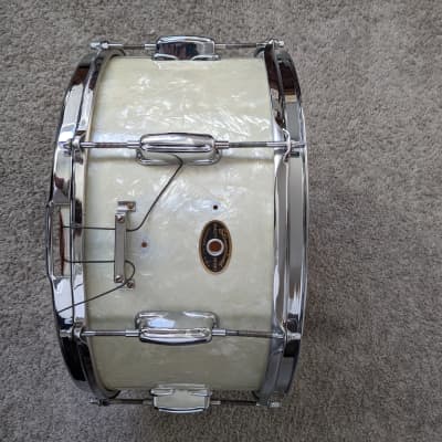 Slingerland 15" Snare drum 1958 - White Pearl image 1