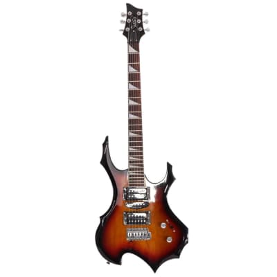 Glarry Flame Shaped Electric Guitar with 20W Electric Guitar Sound HSH Pickup Novice Guitar image 2