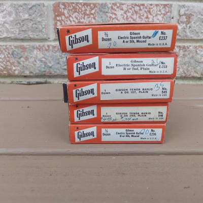 Lot of Five Vintage 1960's Gibson Hand-Made String Boxes! Original Case Candy! image 3