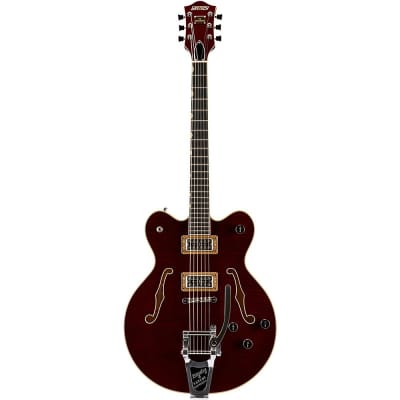 Gretsch Guitars G6609TFM Players Edition Broadkaster Center Block Electric Guitar With String-Thru Bigsby and Flame Maple Dark Cherry Stain image 3