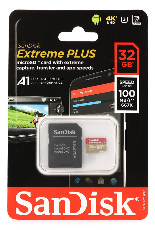 Sandisk Extreme PLUS microSDHC Card - 32GB  Class 10  U3  UHS-I (3-pack) Bundle image 1