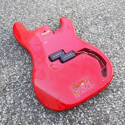 Squier Affinity Precision Bass Body. Red. Relic. image 1