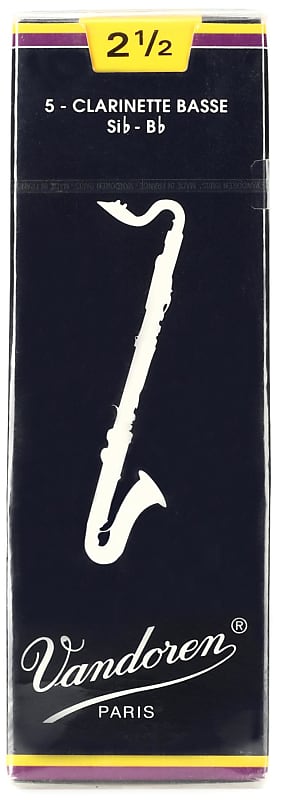 Vandoren CR1225 Traditional Bass Clarinet Reed - 2.5 (5-pack) image 1
