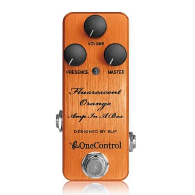 One Control BJF Series Fluorescent Orange FX Amp-In-A-Box Distortion Pedal for sale