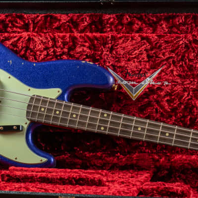 2018 Fender Custom Shop '64 Jazz Bass Stacked Knobs Purple Sparkle Aged*853-r052Bass image 20