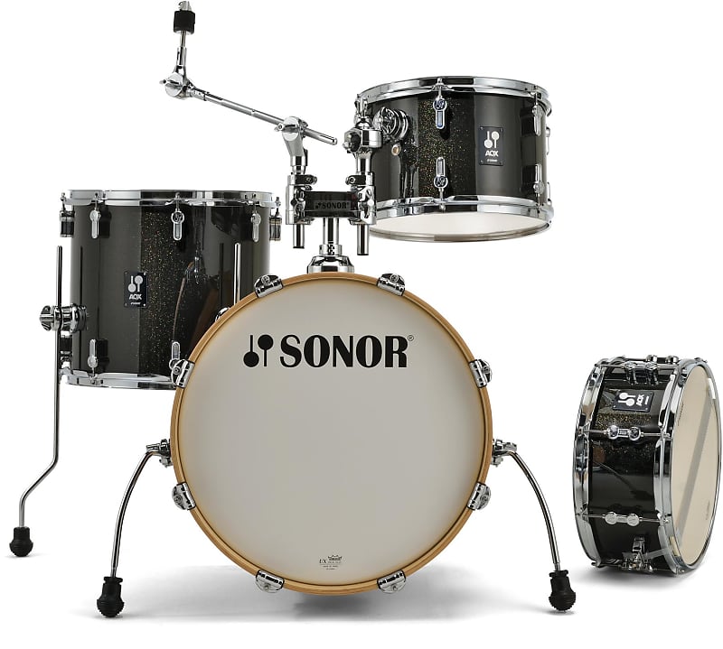 Sonor AQX Jazz 4-piece Shell Pack - Black Midnight Sparkle image 1