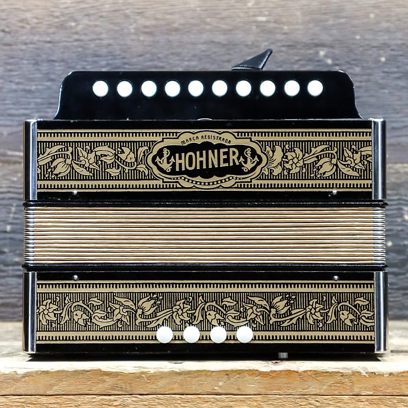 Hohner Vienna 1-Row 4-Bass 10-Button "A" Gold Brand Diatonic Accordion w/Box image 1