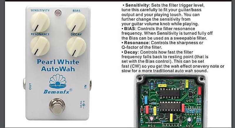 Demonfx Pearl White Auto Wah | Reverb
