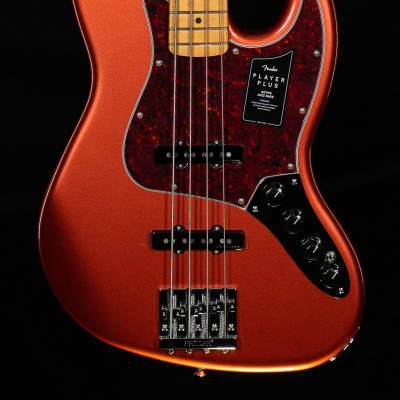 Fender Player Plus Jazz Bass Aged Candy Apple Red Maple Fingerboard Bass Guitar - MX21163712-9.75 lbs image 3