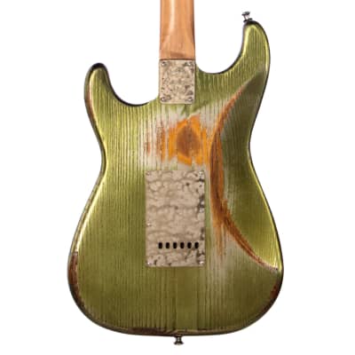 Paoletti Guitars Stratospheric Loft HSS - Distressed Firemist Lime - Ancient Reclaimed Chestnut Body, Hand Wound Pickups, Custom Boutique Electric - NEW! image 2