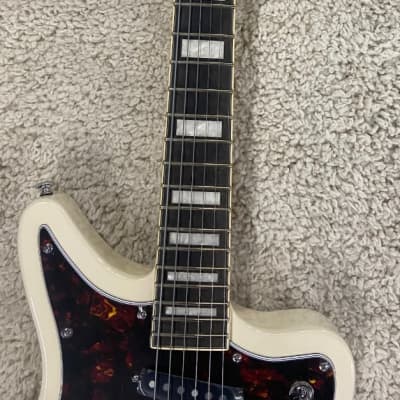 D'Angelico Premier Bedford Solid Body Electric Guitar, Antique White w/Bag image 7