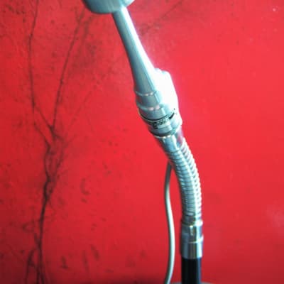 Vintage 1940's Turner 80X crystal microphone Satin Chrome w cable, gooseneck and Atlas stand # 4 image 7