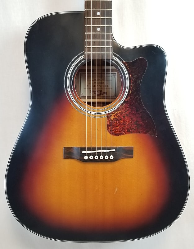 Epiphone Masterbilt DR-400 MCE Acoustic / Electric Guitar, All Solid Spruce / Mahogany Body, Cutaway, Vintage Sunburst image 1