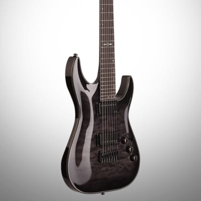 Schecter Hellraiser Hybrid C-7 Electric Guitar, 7-String, Transparent Black Burst image 4