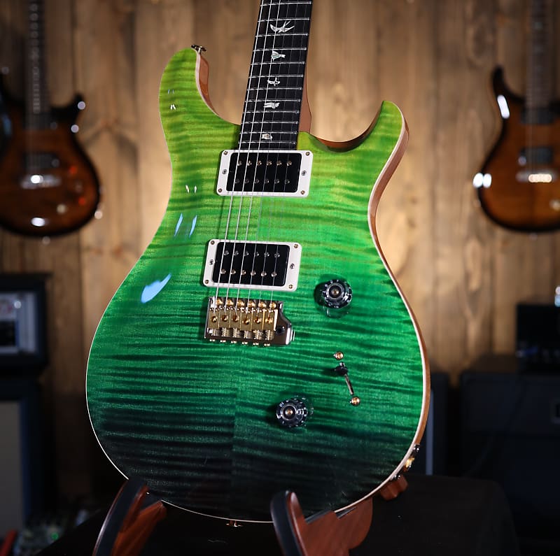 PRS Custom 24 10-Top Green Fade Custom Color