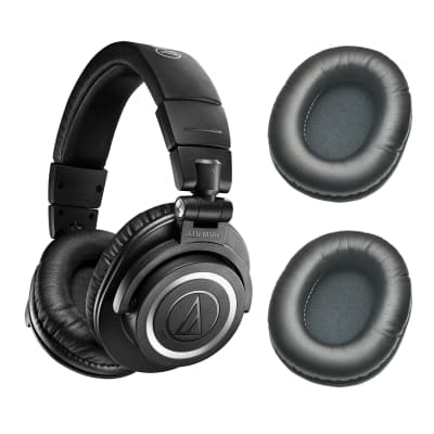 Audio-Technica ATH-M50xBT2 Black Bluetooth Studio Headphones Bundle with Earpads image 1
