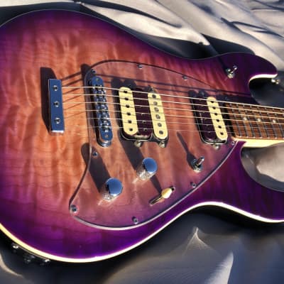 *SPECIAL* Ernie Ball Music Man Steve Morse Y2D Hardtail Purple Sunset Quilt *One of a Kind* image 7