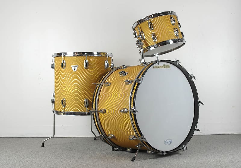 1969 Ludwig Standard "Gold Astro" Drum Set Reverb