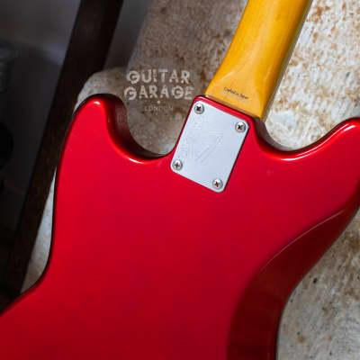 2002 Fender Japan Mustang 69 Vintage Reissue Candy Apple Red Competition Stripe offset guitar - CIJ image 12
