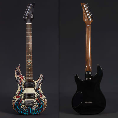 Lindo Sahara Electric Guitar | Nautical Star 12th Fret Inlay - Graphic Art Finish | 20th Anniversary Special Edition image 4