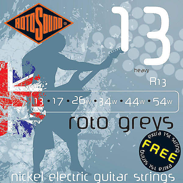 Rotosound R13 Roto Greys Elec Guitar strings 13 54w heavy gauge