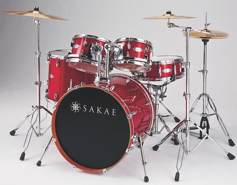 Sakae Road Anew 5 piece  Drum set - Red or Silver Sparkle Lacquer - New . image 1