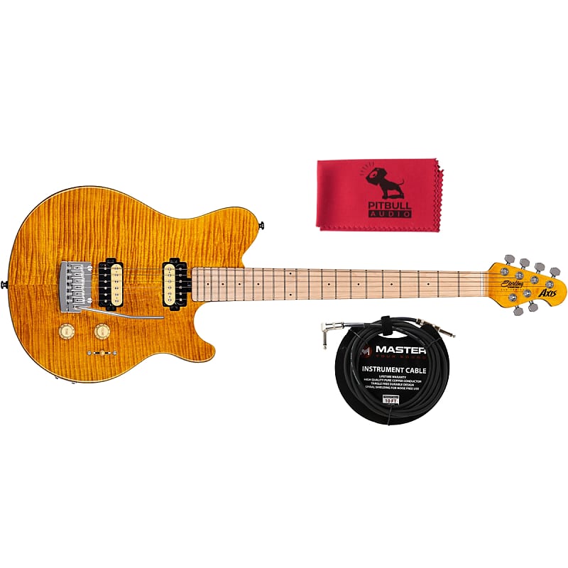 ギター SterlingbyMusicManSUBAXIS-FMTrans Gold Sterling by Music Man Axis, Flame Maple Top, Trans Gold