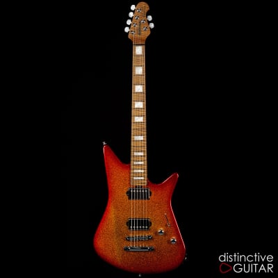 Music Man Albert Lee BFR Cherry Punch Sparkle - Roasted Flame Maple Neck image 5