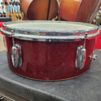Slingerland Snare Drum With Case And Stand 1960s Red Sparkle image 9