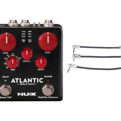 NUX NDR-5 Atlantic Delay & Reverb + Gator Patch Cable 3 Pack image 1