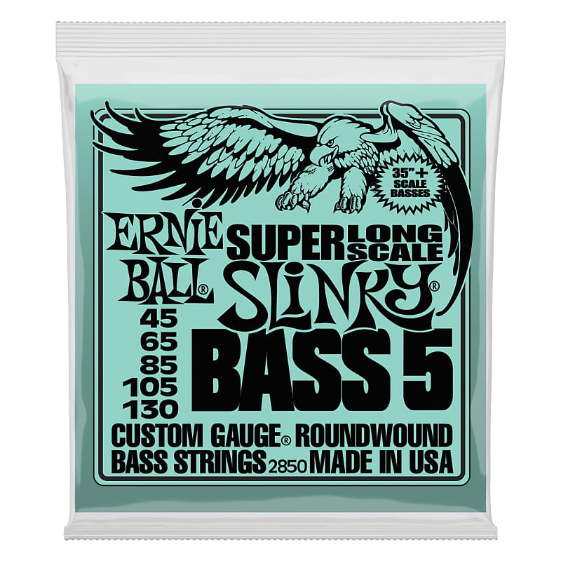 Ernie Ball 2850 5-String Slinky Super Long Scale Bass Guitar Strings 45-130 image 1