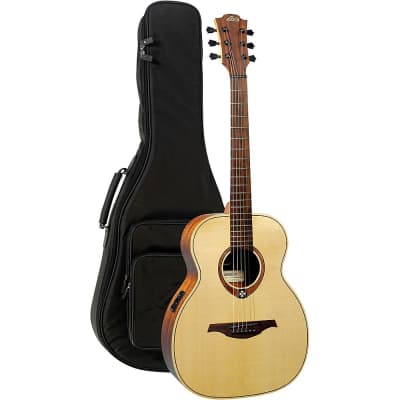 Lag Guitars Tramontane Travel Series Acoustic Electric Guitar Spruce and Khaya Mahogany Natural for sale