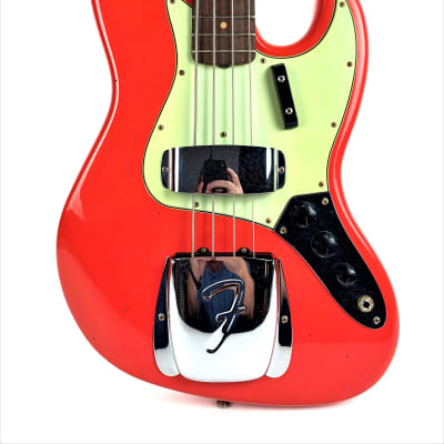 Fender Custom Shop '64 Jazz 2023 - Aged Fiesta Red Journeyman Relic image 2