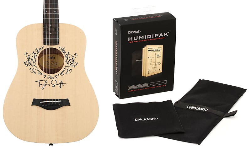 Taylor TS-BT Taylor Swift Acoustic Guitar - Natural Sitka Spruce  Bundle with D'Addario Humidipak Maintain Automatic Humidity Control System image 1