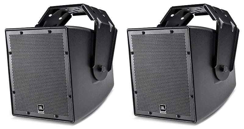 (2) JBL AWC62-BK 6.5&quot; 120 Watt Black Indoor/Outdoor 70V Commercial Speakers  			